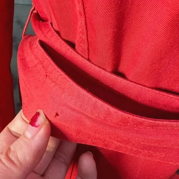 Banana Republic Red Trench Coat Jacket Size M - Picture 9 of 11